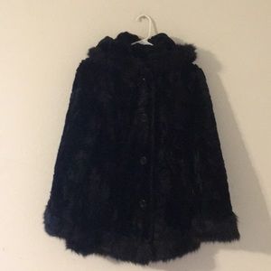 Maria dionisiou faux fur hooded coat size large